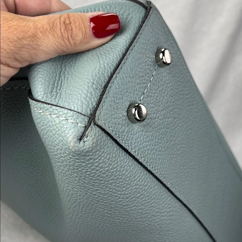 Coach 2019 Light Blue Shoulder Bag with Floral Scarf - Picture 5 of 15